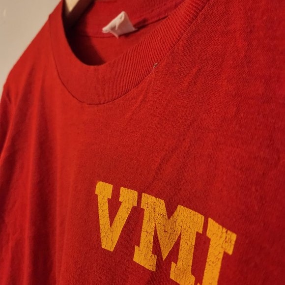 VMI (Virginia Military Institute) vintage red and yellow shirt - Picture 3 of 11